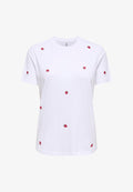 ONLY ONLKETTY O NECK - Print T-shirt - bright white aop:strawberry