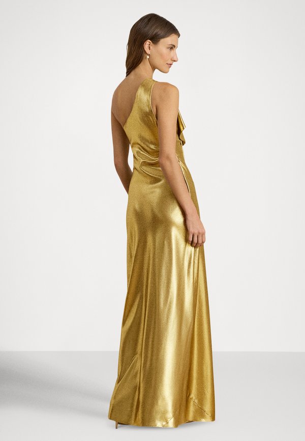Lauren Ralph Lauren METALLIC CHARMEUSE ONE SHOULDER GOWN