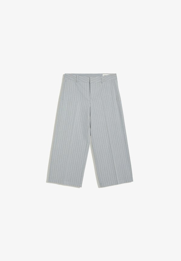 Bershka STRAIGHT CAPRI TROUSERS - TROUSERS - Trousers - grey