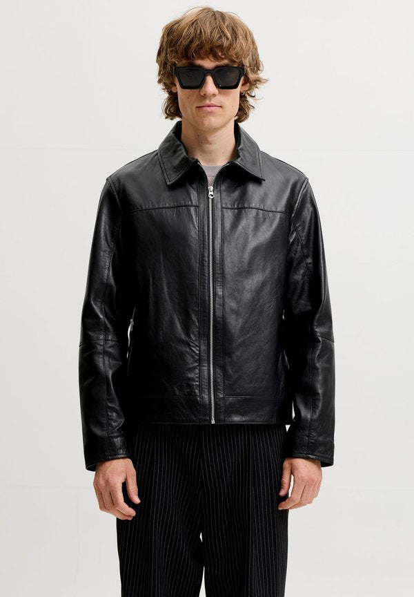 Jack & Jones JORATOCHA LEATHER JACKET NOOS - Leather jacket - black
