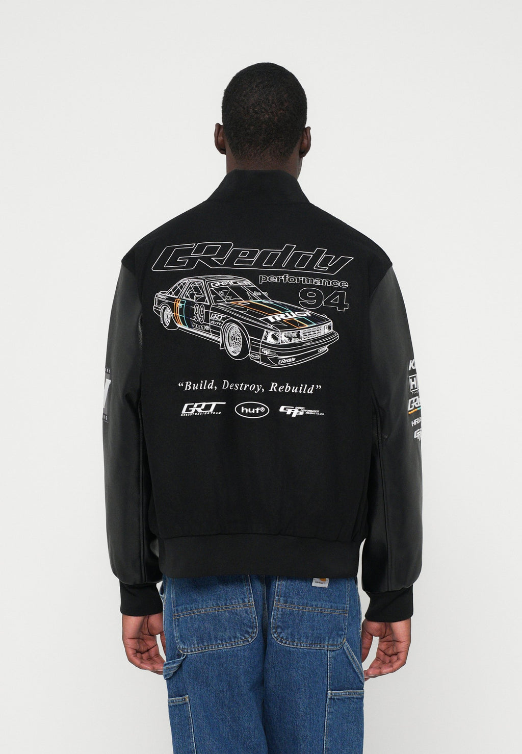 HUF GREDDY VARSITY JACKET UNISEX