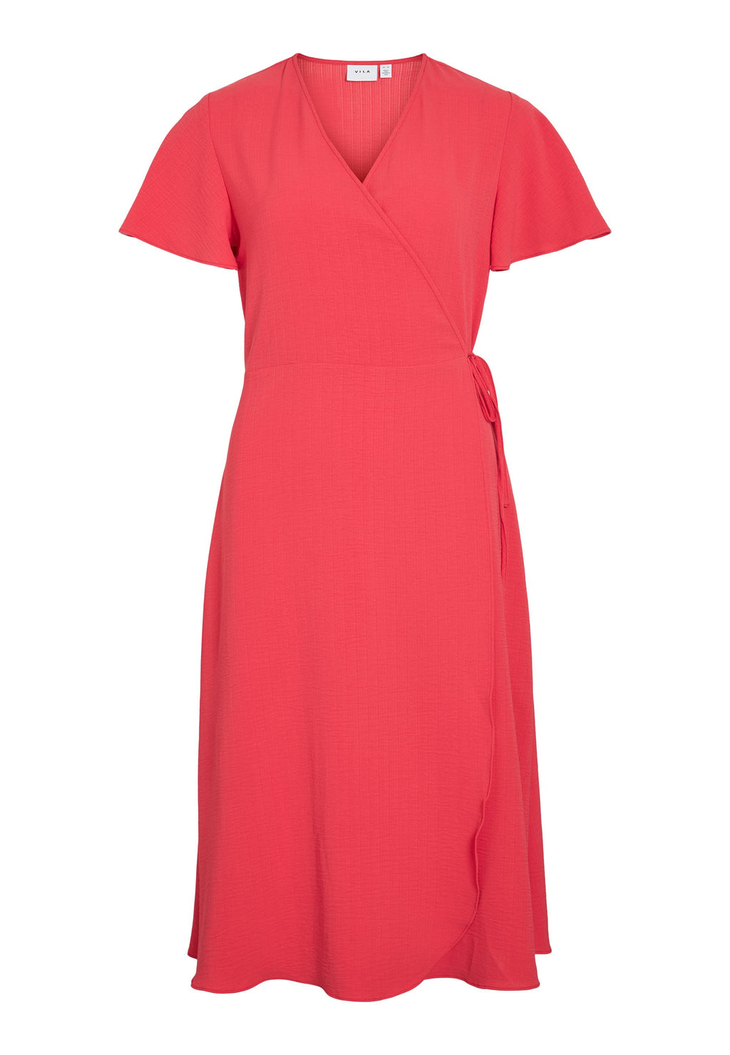 VILA VILOVIE S/S WRAP MIDI DRESS - NOOS