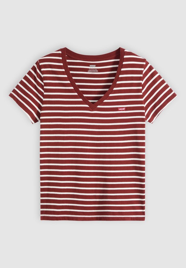 Levi's® PERFECT V NECK - Print T-shirt - red/offwhite