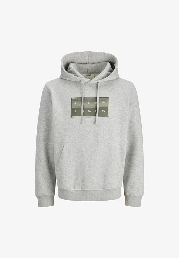 Jack & Jones HOODIE LOGO HOODIE - Hoodie - light grey melange