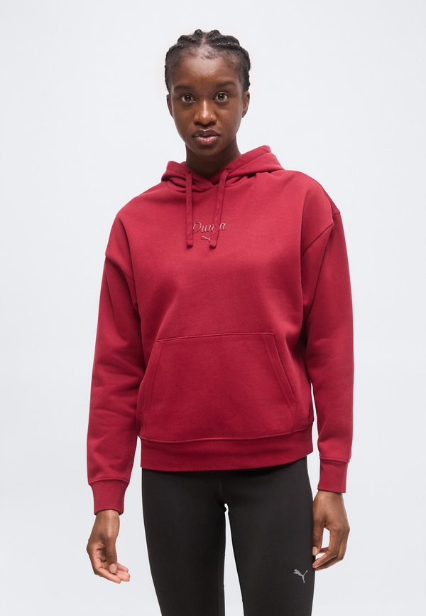 Puma SCRIPT COMFORT HOODIE - Hoodie - garnet glow