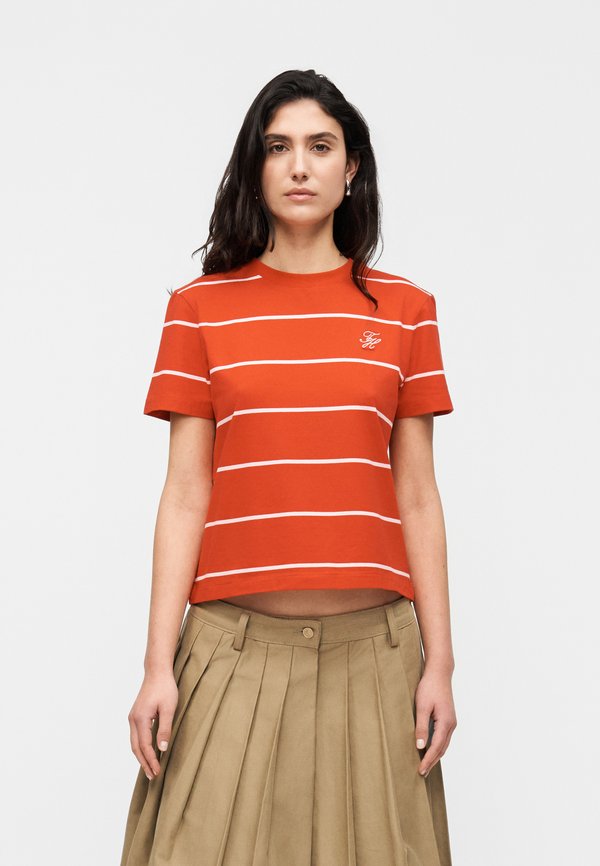 Tommy Hilfiger LOGO EMBROIDERY JERSEY CREW NECK T-SHIRT - Basic T-shirt - fireworks/bonita pink