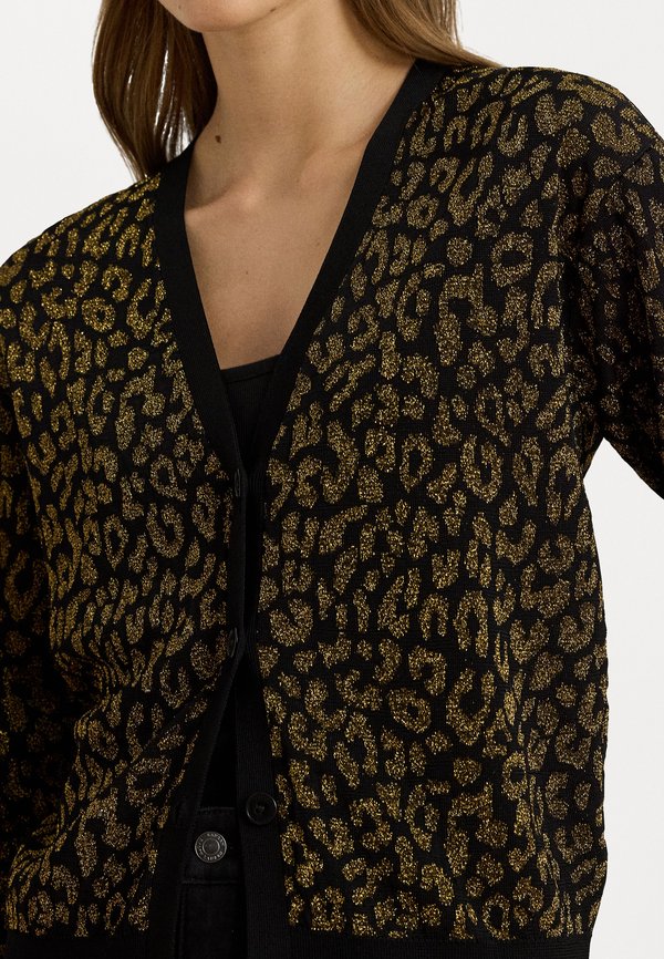Lauren Ralph Lauren METALLIC OCELOT DOUBLE KNIT CARDIGAN