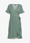 ONLY ONLOLIVIA WRAP DRESS - Day dress - green/black