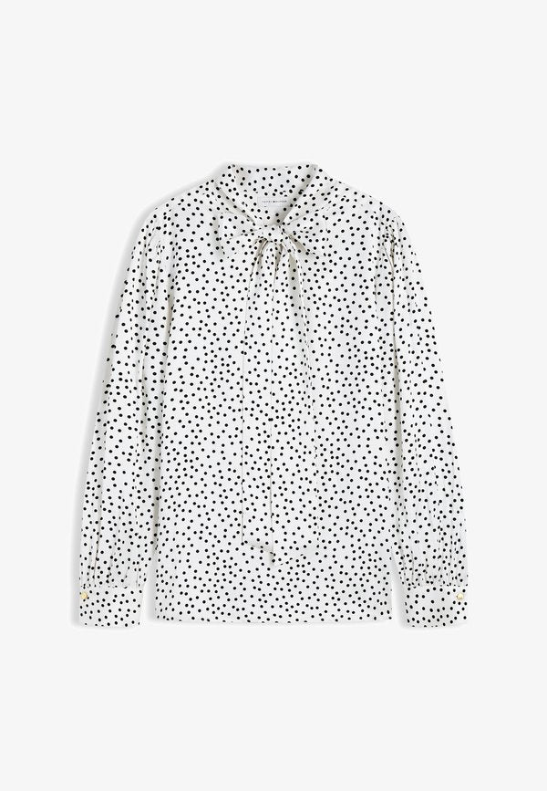 Tommy Hilfiger BOW TIE BLOUSE - Blouse - white base pois