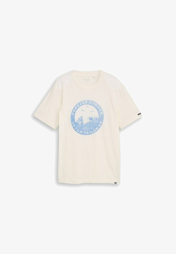 TOM TAILOR TOM TAILOR T-SHIRT T-SHIRT MIT PRINT - Print T-shirt - gardenia white