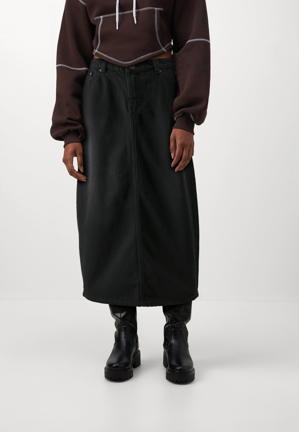 ONLY ONLAYOE BACK SLIT MIDI SKIRT