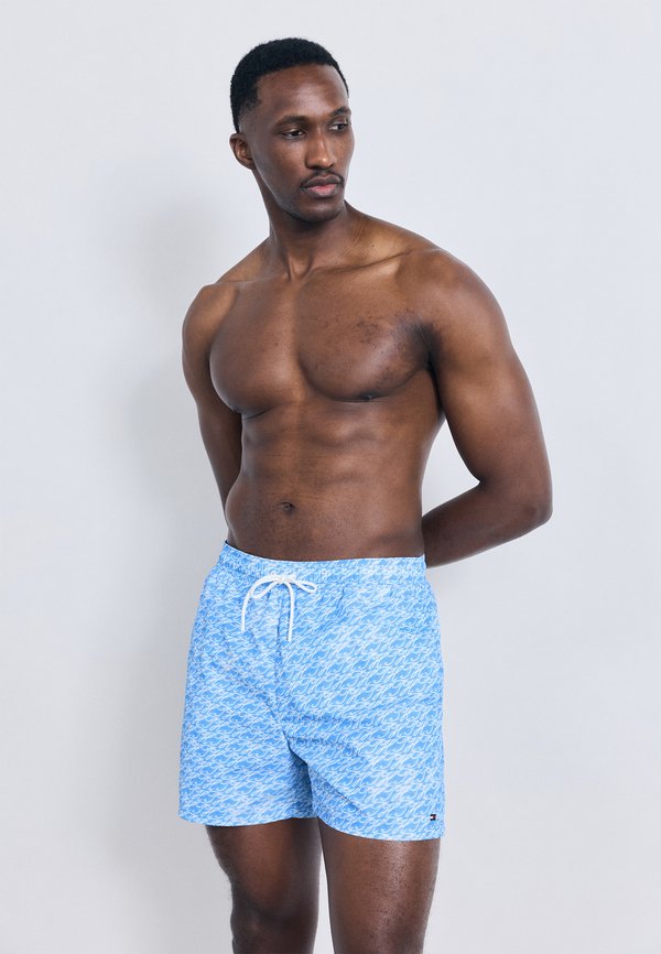 Tommy Hilfiger MEDIUM DRAWSTRING PRINT - Swimming shorts - blue