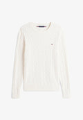 Tommy Hilfiger CLASSIC CABLE CREW NECK  ELEVATED ESSENTIALS - Jumper - ivory petal