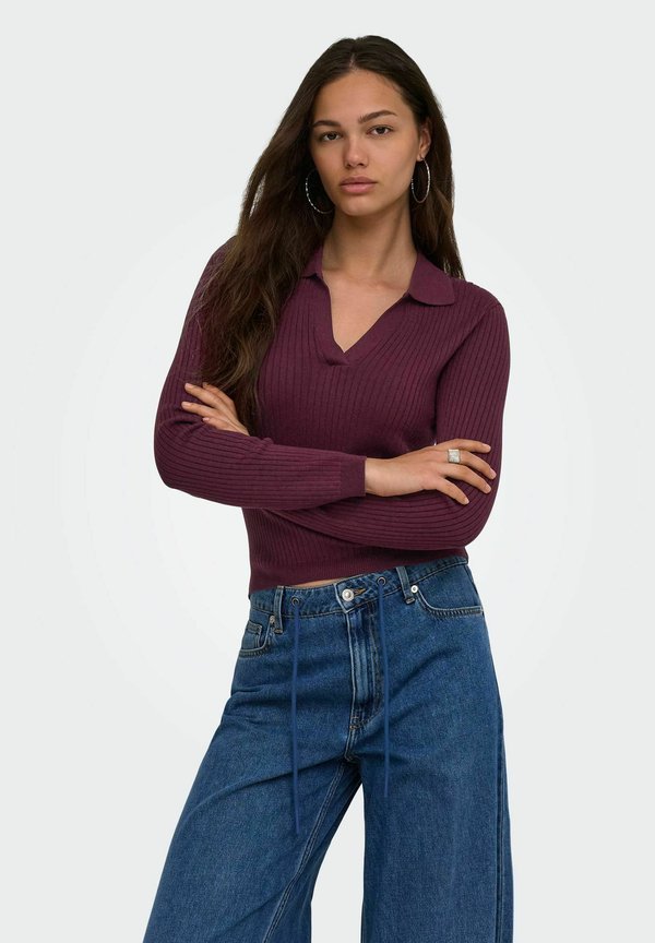 ONLY ONLKAYA LS POLO V-NECK PULLOVER EX KNT - Jumper - fig