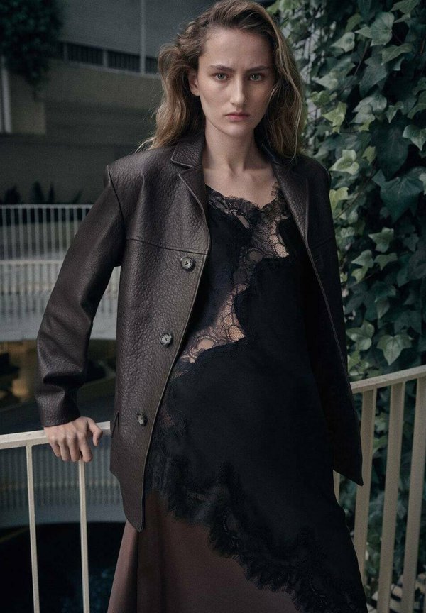 Mango Leather jacket - brown