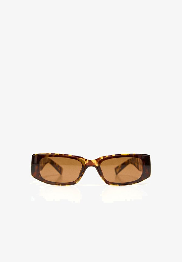 Bershka RECTANGULAR SUNGLASSES - Sunglasses - dark brown