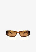 Bershka RECTANGULAR SUNGLASSES - Sunglasses - dark brown