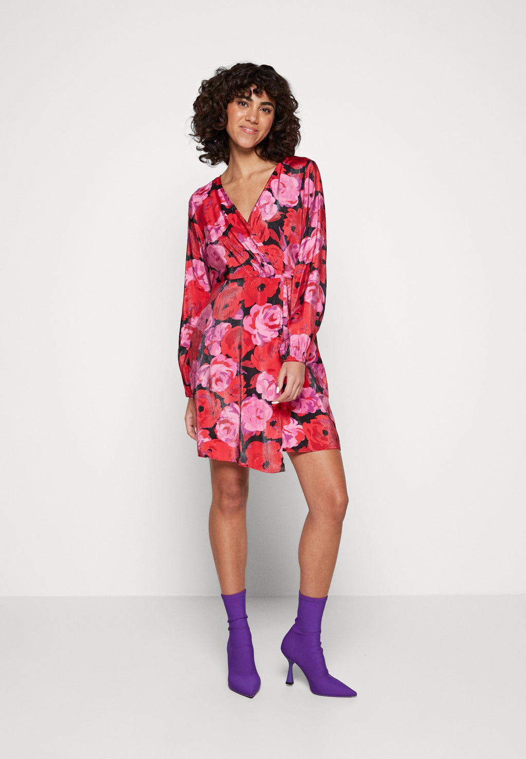 VILA VIFLORA SHORT WRAP DRESS