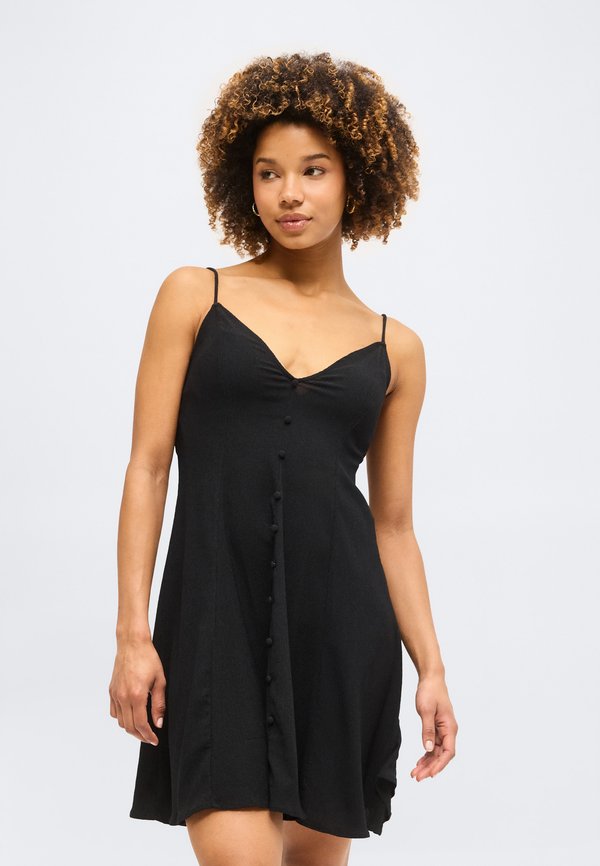 ONLY ONLBAROS STRAP SHORT DRESS - Jersey dress - black
