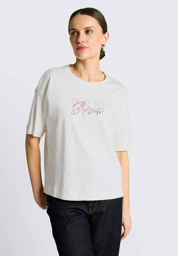 TOM TAILOR TOM TAILOR T-SHIRT T-SHIRT MIT SCHRIFTZUG - Print T-shirt - whisper white