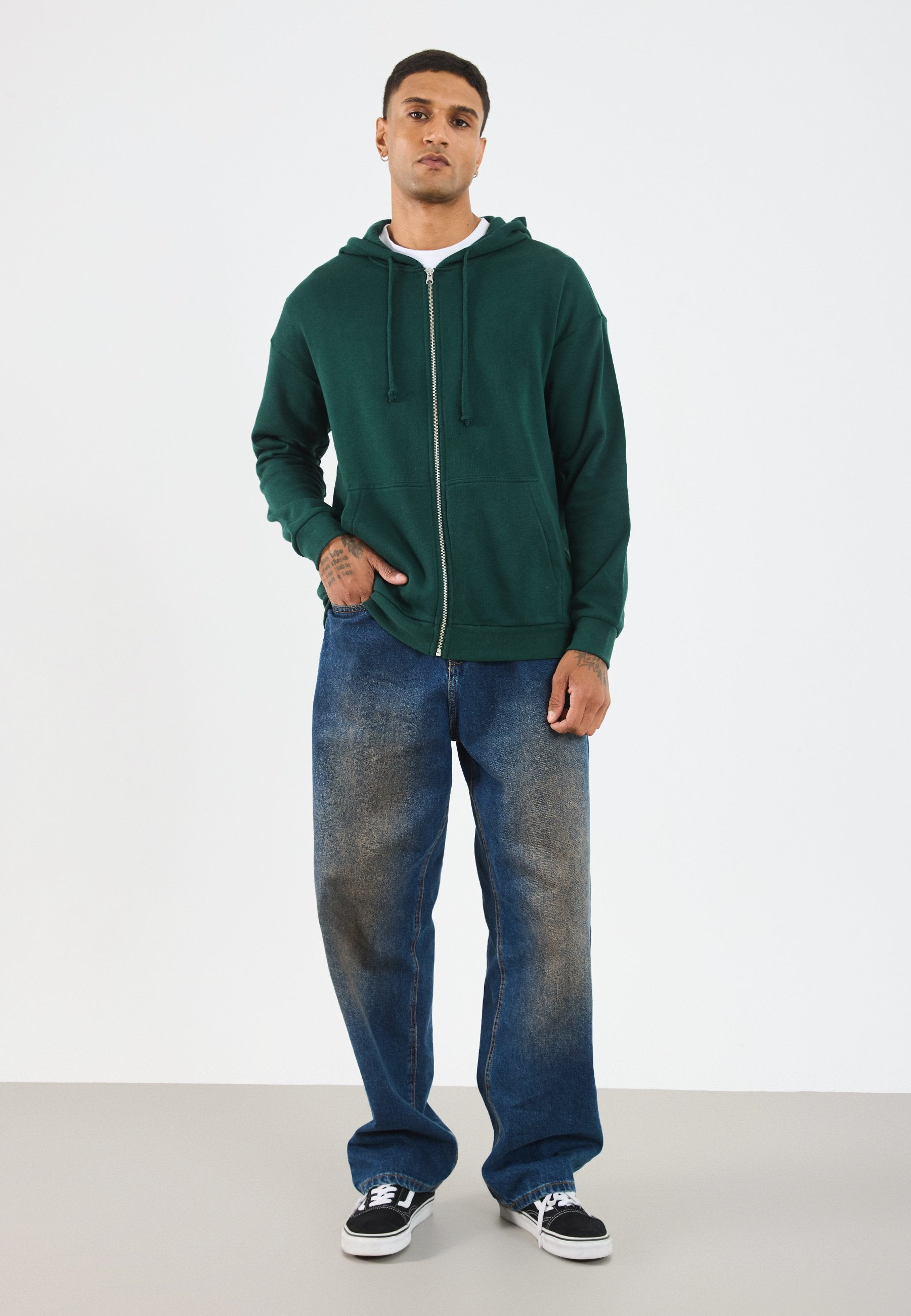 YOURTURN UNISEX RELAXED FIT ZIP-UP HOODIE
