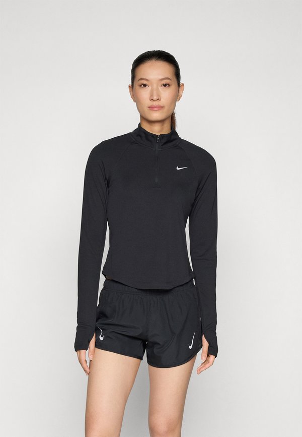 Nike Performance TEMPO - Long sleeved top - black/reflective silver-coloured
