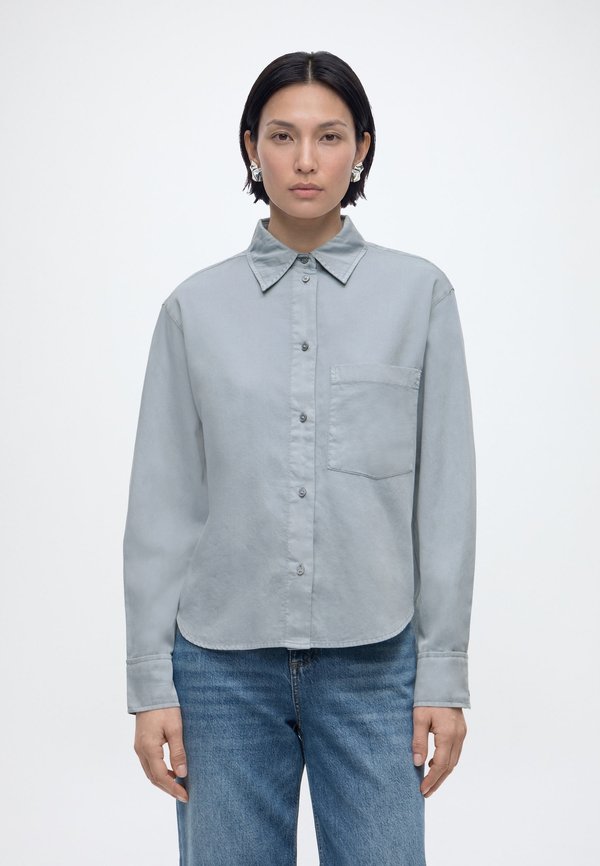 Marc O'Polo BLOUSE, BOXY SHAPE, KENT COLLAR, CHEST POCKET, LONGSLEEVE, GARMENT DYED, SOLID