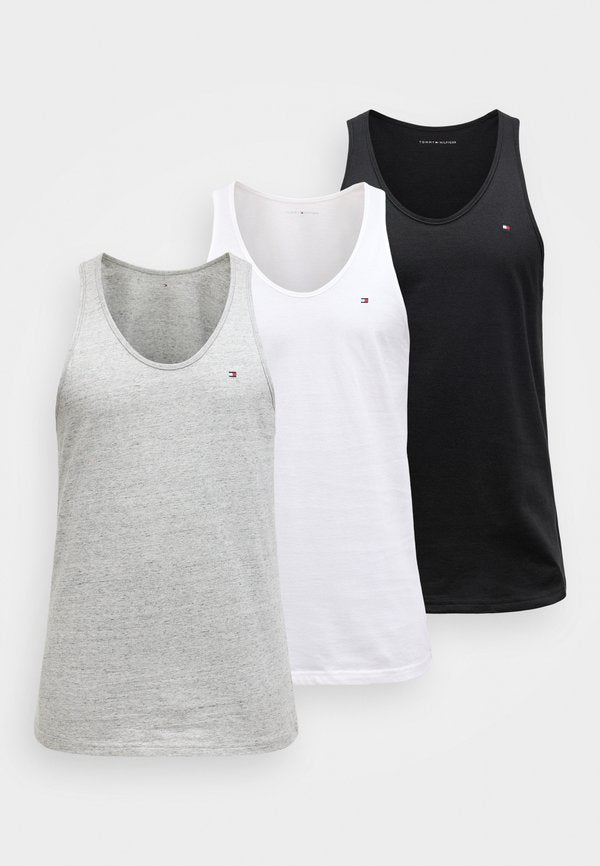 Tommy Hilfiger SIGNATURE CTN ESS 3P TANK TOP PACK OF 3 - Undershirt - white/black/grey heather