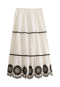 New Look FLORAL EMBROIDERED TIERED MIDI