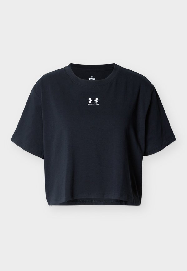 Under Armour RIVAL BOXY - Basic T-shirt - black/white