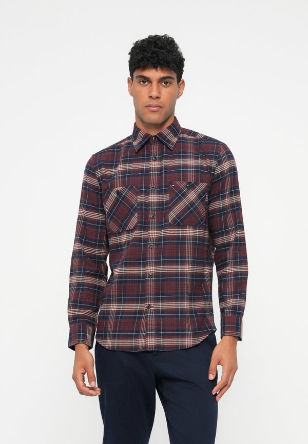Tommy Hilfiger TARTAN POCKET SHIRT - Shirt - deep burgundy