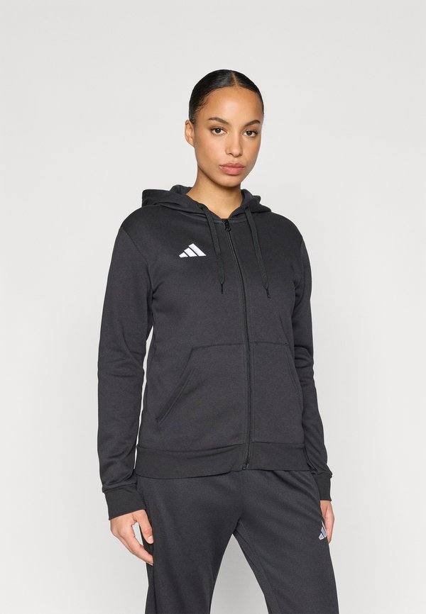 adidas Performance ENTRADA26 FULL ZIP HOODIE - Zip-up sweatshirt - black/white