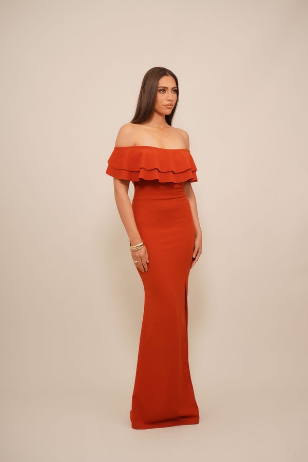 WAL G. ELGIN FRILL NECK DRESS
