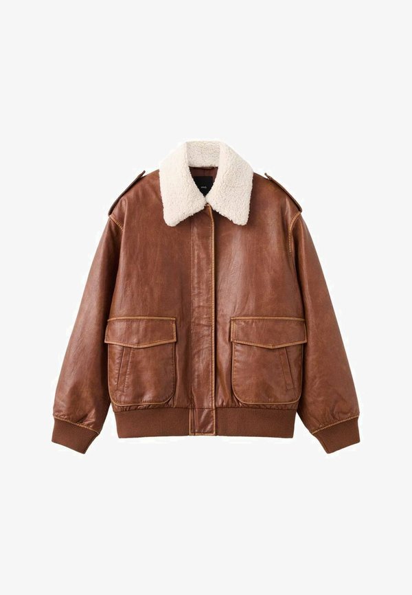 Mango Faux leather jacket - braun