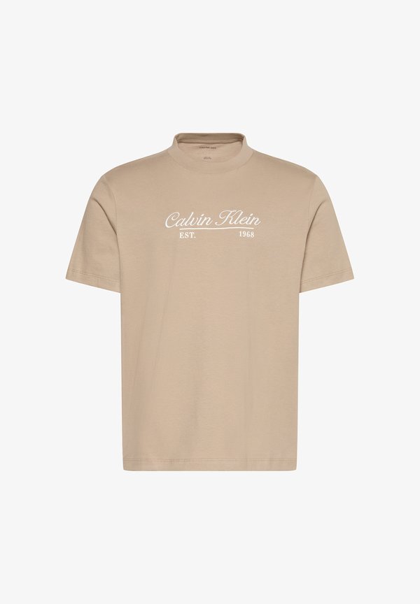 Calvin Klein Jeans CALVIN KLEIN JEANS EMBROIDERED LOGO T-SHIRT - Print T-shirt - roasted cashew