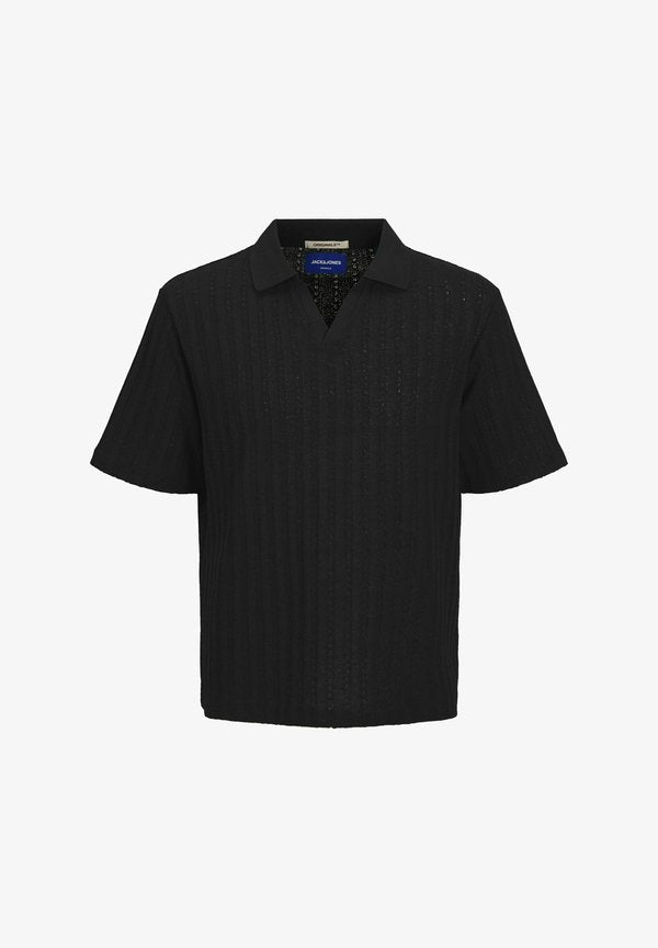 Jack & Jones Knitted Plain Knitted - Polo shirt - black