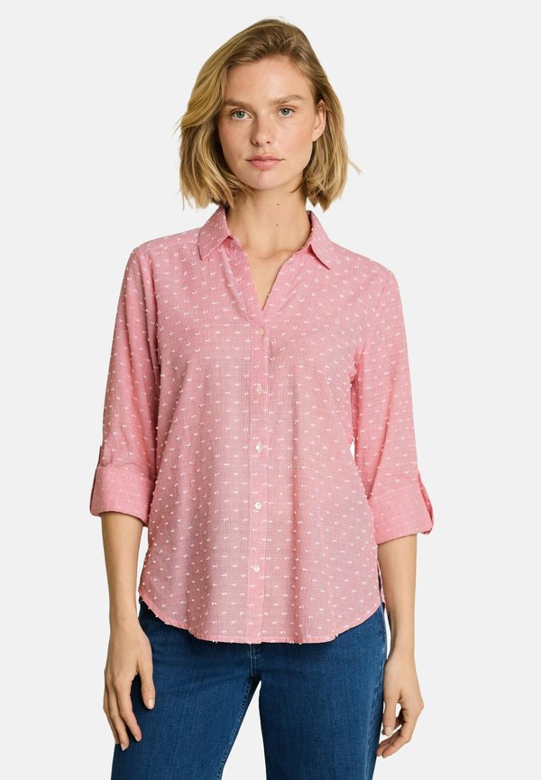 TOM TAILOR HEMDBLUSE MIT STREIFEN - Button-down blouse - red dobby stripe