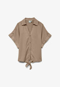 Vero Moda Denim VMFLEUR - Button-down blouse - silver mink