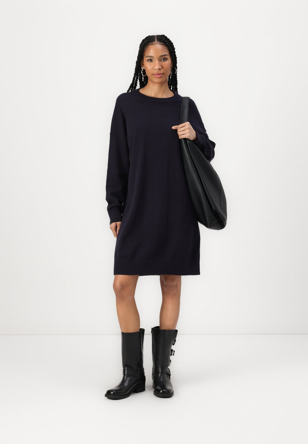 Marc O'Polo DENIM LONG SLEEVE CREW NECK DRESS