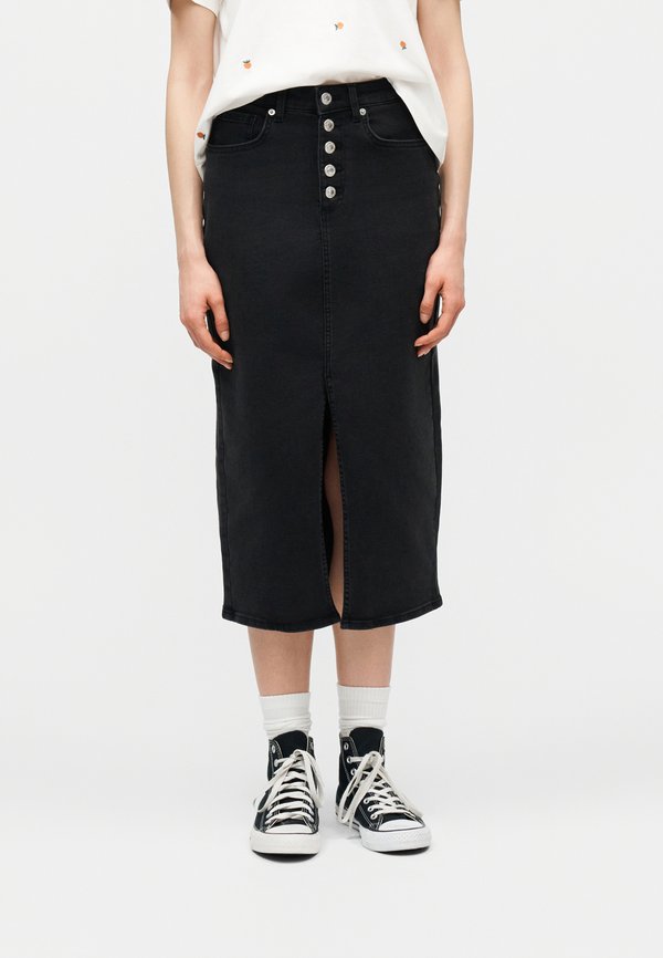 ONLY Denim ONLSILJA Denim Midi - Denim skirt - washed black