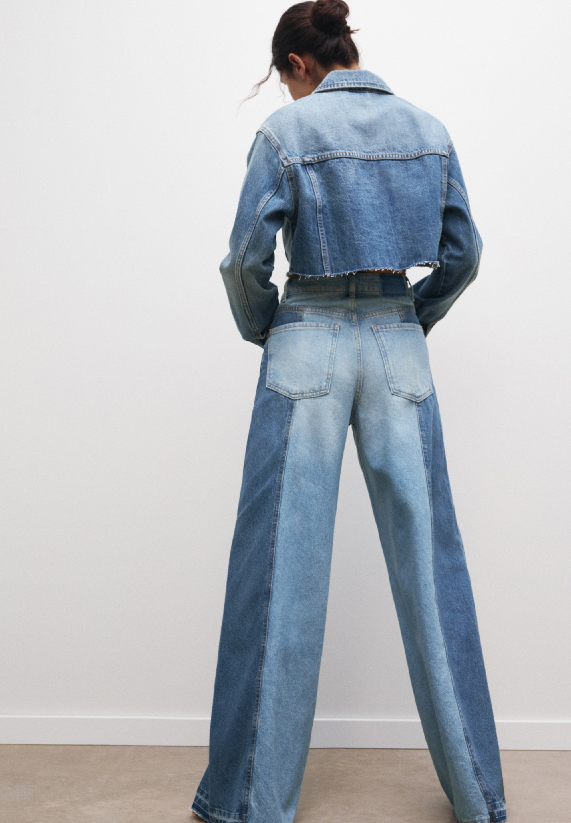 PULL&BEAR WIDE-LEG PATCHWORK