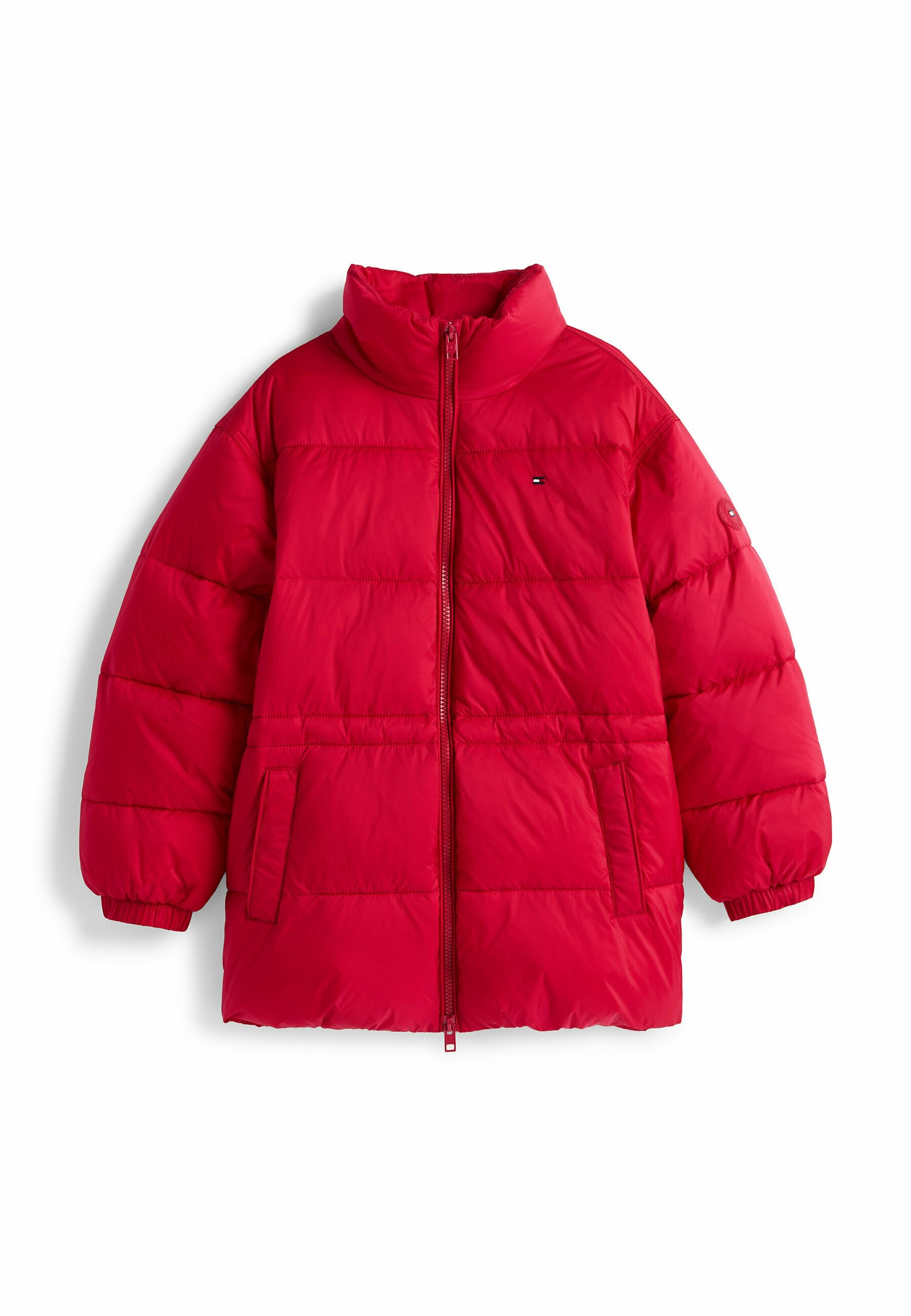 WAISTED SHINY MID PUFFER JACKET Media 1