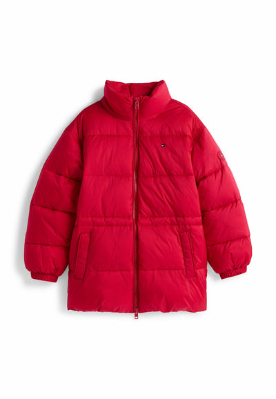WAISTED SHINY MID PUFFER JACKET