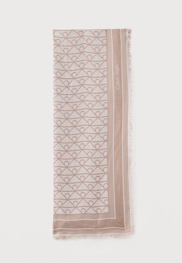 Calvin Klein EMBLEM SQUARE SCARF UNISEX - Foulard - desert taupe