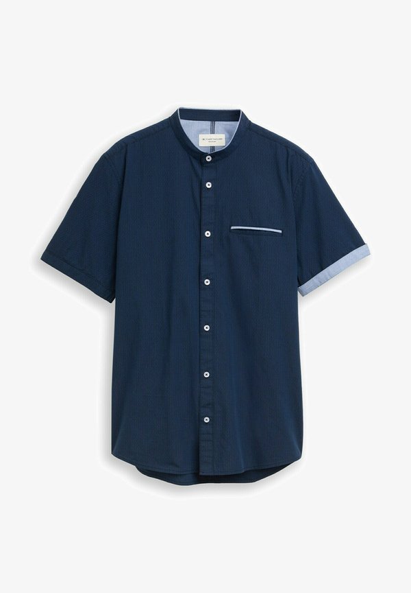 TOM TAILOR TOM TAILOR BLUSEN & SHIRTS REGULAR FIT KURZARMHEMD MIT STEHKRAGEN - Shirt - navy small stripe