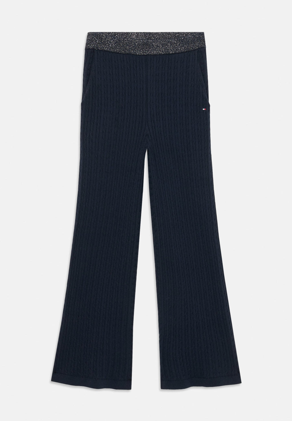 GLITTER CABLE KNIT WIDE LEG TROUSERS Media 1