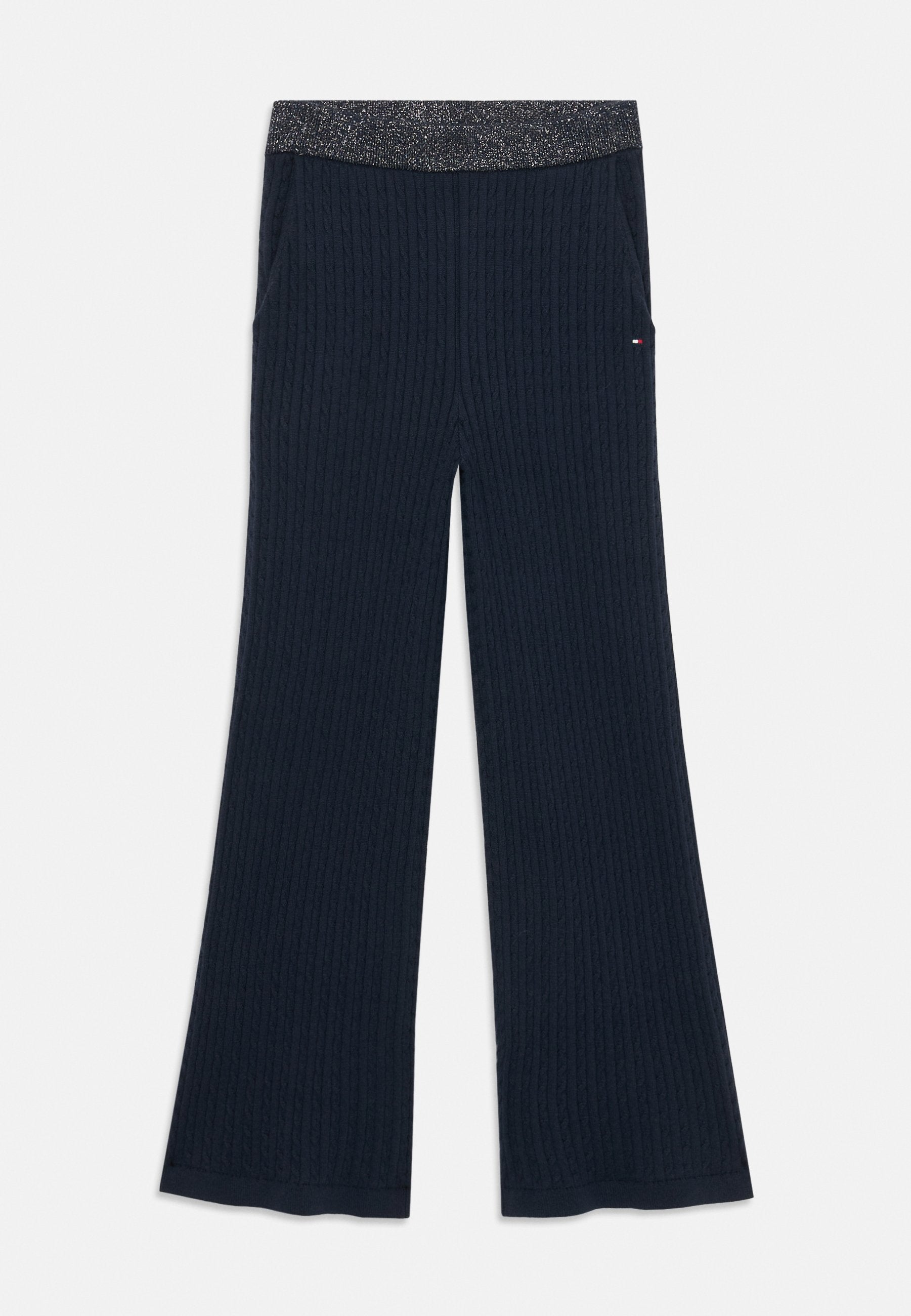 GLITTER CABLE KNIT WIDE LEG TROUSERS Media 1