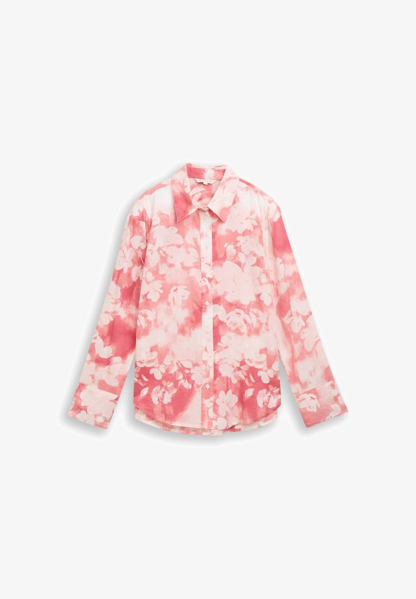 TOM TAILOR Button-down blouse - red brushed flower design
