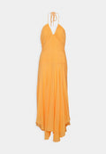 S/L CRINKLE RAYON HALTER MAXI DRESS Media 1