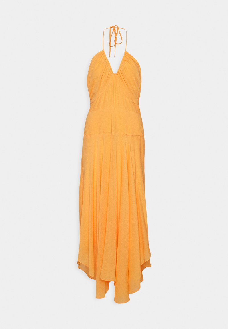 S/L CRINKLE RAYON HALTER MAXI DRESS Media 1